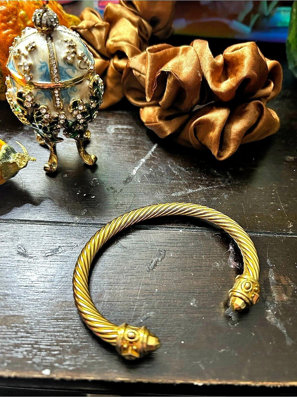 Gold Stamped Renaissance David Yurman Cable Bracelet